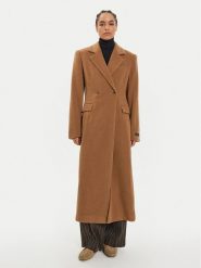 Herskind Płaszcz wełniany Ultra 5379816 Brązowy Regular Fit. Brązowe płaszcze damskie Herskind, na zimę, bez wzorów, z wełny, bez kołnierzyka, bez kaptura. Za 2,799.00 zł.