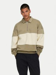 Only & Sons Bluza Byorn 22031400 Beżowy Oversize. Brązowe bluzy męskie Only & Sons, m, bez wzorów, z bawełny, bez ramiączek, bez kaptura. Za 159.99 zł.