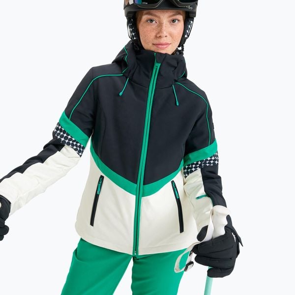 Kurtka snowboardowa damska ROXY Peak Chic Softshell. Czarne kurtki sportowe damskie Roxy, na zimę, xs, bez wzorów, z elastanu, bez ramiączek, bez kaptura, snowboardowy, primaloft. Za 1,099.00 zł.