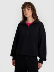 4F Bluza dresowa nierozpinana bez kaptura damska - czarna XS. Czarne bluzy damskie 4F, l, bez wzorów, z bawełny, klasyczne, bez ramiączek, bez kaptura. W wyprzedaży za 49.99 zł.