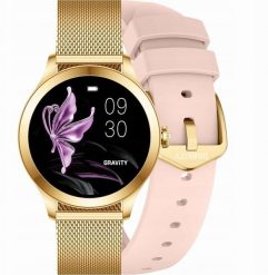 Smartwatch Gravity Smartwatch Różowo Złoty 2 Paski GT25-1 PRO. Czerwone zegarki smartwatch Gravity, bez wzorów. Za 177.86 zł.