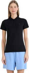 Koszulka damska polo 4F F514 czarna 4FWMM00TPTSF514 20S L. Czarne bluzki damskie 4F, l, bez wzorów, bez kołnierzyka, bez ramiączek. Za 68.99 zł.