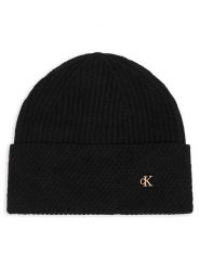 Calvin Klein Czapka LV04F8118G Czarny. Czarne czapki damskie Calvin Klein, na zimę, bez wzorów, z wełny. Za 169.99 zł.