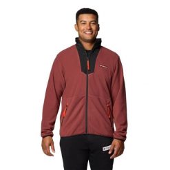 Bluza męska Columbia Sequoia Grove FZ Fleece. Czerwone bluzy męskie Columbia, m, bez wzorów, sportowe, bez ramiączek, bez kaptura. Za 299.80 zł.