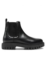 Tommy Hilfiger Sztyblety Chunky FM0FM05197 Czarny. Czarne botki męskie Tommy Hilfiger, bez wzorów, ze skóry, bez obcasa, bez zapięcia. Za 419.99 zł.