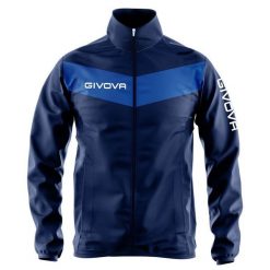 Kurtka piłkarska dla dorosłych Givova Rain Scudo granatowo-niebieska. Niebieskie kurtki męskie Givova, xl, bez wzorów, eleganckie, bez kaptura. Za 84.00 zł.
