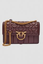 PINKO Brązowa torebka Love One Classic DC. Brązowe torebki do ręki damskie Pinko, bez wzorów, ze skóry, bez dodatków. W wyprzedaży za 1,429.99 zł.