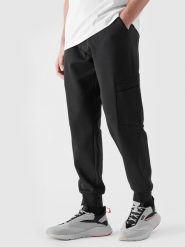 4F Spodnie dresowe joggery męskie - czarne L. Czarne spodnie materiałowe męskie 4F, l, bez wzorów, z bawełny. Za 159.99 zł.