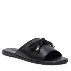 Klapki Big Star Shoes. Czarne klapki damskie BIG STAR SHOES, bez wzorów, retro, bez obcasa, bez zapięcia. Za 119.99 zł.