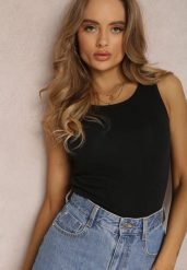 Czarny Top Bawełniany Philista. Czarne topy damskie Renee, l, bez wzorów, z bawełny, sportowe, bez kołnierzyka, bez ramiączek. Za 14.99 zł.