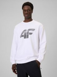 4F Bluza dresowa nierozpinana bez kaptura męska - biała XL. Białe bluzy sportowe męskie 4F, m, bez wzorów, z dresówki, bez kaptura. Za 159.99 zł.