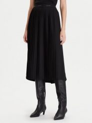 Calvin Klein Spódnica plisowana LV044D632G Czarny Regular Fit. Czarne spódnice damskie Calvin Klein, l, bez wzorów, z syntetyku, plisowane. Za 559.99 zł.