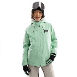 Kurtka snowboardowa damska W4-W Vostock. Zielone kurtki sportowe damskie SIROKO, na zimę, bez wzorów, bez ramiączek, bez kaptura, narciarskie. W wyprzedaży za 424.00 zł.