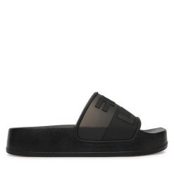 Klapki REPLAY. Czarne klapki damskie Replay, bez wzorów, bez obcasa, bez zapięcia. Za 199.99 zł.