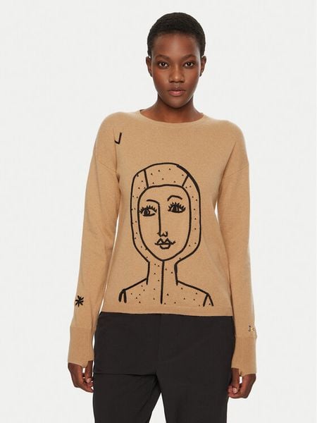 Rossignol Sweter Lina RLNWO09 Beżowy Regular Fit. Brązowe swetry nierozpinane damskie Rossignol, xs, bez wzorów, z wełny, bez kołnierzyka, bez ramiączek. Za 759.00 zł.