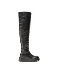 Jenny Fairy Muszkieterki HX85310-2 Czarny. Czarne kozaki damskie Jenny Fairy, bez wzorów, ze skóry, bez obcasa, na płaskiej podeszwie, bez zapięcia. Za 207.99 zł.