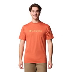 T-shirt sportowy z krótkim rękawem męski CSC Basic Logo SS Tee. Brązowe koszulki sportowe męskie Columbia, l, bez wzorów, z bawełny, bez ramiączek, trekkingowe. Za 99.99 zł.