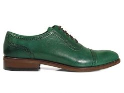 Zielone eleganckie buty męskie Brogsy Modini T142. Zielone buty wizytowe męskie Modini Moda Męska, z aplikacjami, ze skóry, bez obcasa, bez zapięcia. W wyprzedaży za 333.00 zł.