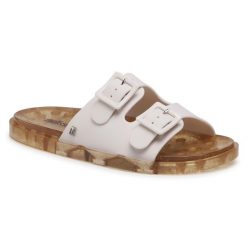 Klapki Melissa. Białe klapki damskie Melissa, bez wzorów, bez obcasa, bez zapięcia. Za 219.99 zł.