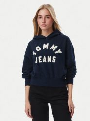 Tommy Jeans Bluza Arch DW0DW23455 Granatowy Oversize. Niebieskie bluzy damskie Tommy Jeans, s, bez wzorów, z bawełny, bez ramiączek, bez kaptura. Za 489.99 zł.