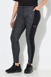 Damskie Legginsy sportowe szybkoschnące kieszenie z recyklingu. Czarne legginsy damskie Ulla Popken, plus size, bez wzorów, z elastanu, z podwyższonym stanem. Za 239.99 zł.