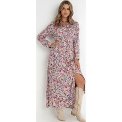 Fioletowa Sukienka Koszulowa w Kwiaty Myreope. Fioletowe sukienki damskie Born2be, m, bez wzorów, z zamszu, boho, bez kołnierzyka, bez ramiączek, maxi, koszulowe. Za 99.99 zł.
