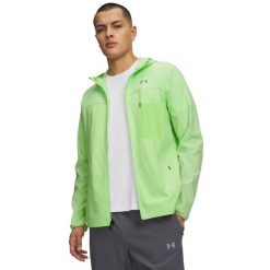 Męska kurtka Under Armour UA Velociti Pro Storm. Szare kurtki męskie Under Armour, m, bez wzorów, z gumy, z kapturem, do biegania. Za 446.65 zł.