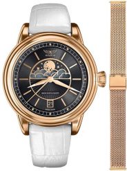 Zegarek damski Aviator V.1.33.2.253.4WM-SET różowe złoto. Czerwone zegarki damskie AVIATOR, złote. Za 3,388.90 zł.