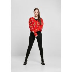 Kardigan damski Urban Classics Szorty oversized christmas. Czerwone kardigany damskie Urban Classics, bez wzorów, wizytowe, bez kołnierzyka. Za 206.00 zł.