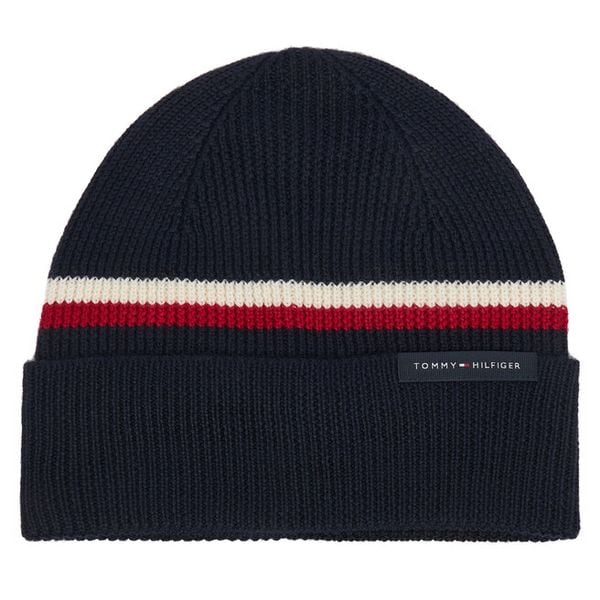 Czapka Tommy Hilfiger. Niebieskie czapki męskie Tommy Hilfiger, na zimę, bez wzorów. Za 209.99 zł.