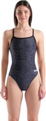 Strój Kąpielowy damski Arena Snakeskin Swimsuit Challengeback. Czarne stroje kąpielowe damskie ARENA, m, bez wzorów, z materiału. Za 195.99 zł.