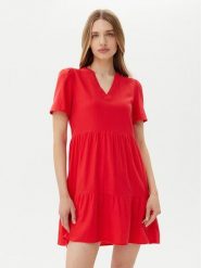 ONLY Sukienka letnia Tiri-Caro 15310970 Czerwony Regular Fit. Czerwone sukienki damskie ONLY, na lato, xs, bez wzorów, z wiskozy, bez kołnierzyka, bez ramiączek. Za 119.99 zł.