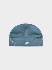 4F Czapka do biegania uniseks - turkusowa L/XL. Niebieskie czapki męskie 4F, bez wzorów, z elastanu. W wyprzedaży za 29.99 zł.