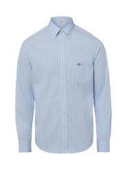 Gant Koszula Mężczyźni Regular Fit Bawełna (100%) niebieski|biały, M. Białe koszule męskie GANT, m, bez wzorów, z bawełny, eleganckie, bez kołnierzyka, bez ramiączek. Za 549.95 zł.