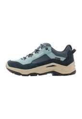 Buty trekkingowe Lowa Wodne Niebieskie Szare. Niebieskie obuwie trekkingowe damskie Lowa, z materiału, bez zapięcia. Za 794.75 zł.