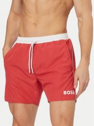 BOSS Szorty kąpielowe Starfish 50514429 Różowy ciemny Regular Fit. Czerwone kąpielówki męskie Boss, l, bez wzorów, z syntetyku. Za 229.99 zł.
