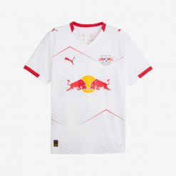 Koszulka piłkarska oficjalna Puma RB Lipsk 25/26 domowa. Bluzki damskie Puma, m, bez wzorów, z materiału, sportowe, bez kołnierzyka, bez ramiączek. Za 459.99 zł.