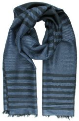 Lekki Szalik Wiosenno-Jesienny - Teer - Niebieski w Pasy. Niebieskie szaliki męskie Teer, bez wzorów, z materiału. Za 45.00 zł.