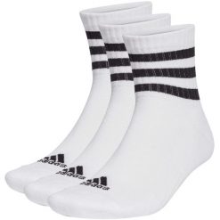 Skarpety adidas 3-Stripes Cushioned Sportswear Mid-Cut Socks 3P. Białe skarpety męskie Adidas, bez wzorów. Za 49.00 zł.
