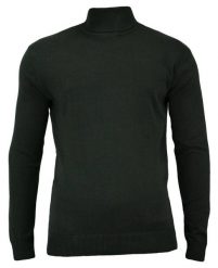 Golf Elegancki, Modny Męski - Brave Soul - 100% BAWEŁNA - Khaki. Zielone swetry męskie Brave Soul, l, bez wzorów, z bawełny, eleganckie, bez kołnierzyka, bez ramiączek. Za 119.00 zł.