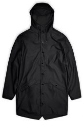 Rains kurtka przeciwdeszczowa unisex LONG JACKET 12020 01 BLACK 2XL. Czarne kurtki sportowe damskie Adidas, xl, bez wzorów, bez ramiączek, bez kaptura. Za 650.53 zł.