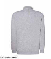 JHK - Bluza dresowa z krótkim zamkiem popielaty melanż 2XL. Szare bluzy męskie JHK, m, bez wzorów, z dresówki, bez ramiączek, bez kaptura. Za 64.23 zł.