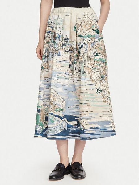 Weekend Max Mara Spódnica midi Adepto 2625106011 Beżowy Regular Fit. Brązowe spódnice damskie Weekend Max Mara, bez wzorów, z bawełny, midi. Za 1,489.00 zł.