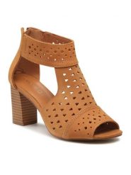 Lasocki Sandały WYL3119-4Z Brązowy. Brązowe sandały damskie Lasocki, bez wzorów, z nubiku, bez obcasa, na słupku, bez zapięcia. Za 187.99 zł.