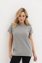 T-SHIRT LILY SZARY L - Flawless. Szare t-shirty damskie Flawless, l, bez wzorów, z bawełny, sportowe, bez kołnierzyka, bez ramiączek. Za 45.00 zł.