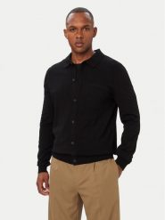 HUGO Kardigan San Jordan 50553663 Czarny Regular Fit. Czarne swetry męskie Hugo, l, bez wzorów, z wiskozy, bez kołnierzyka, bez ramiączek. Za 679.99 zł.