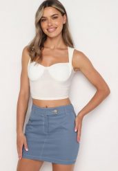 Niebieska Spódnica Ołówkowa z Kieszeniami Zapinana na Guzik Nestaine. Niebieskie spódnice damskie Born2be, do pracy, l, bez wzorów, biznesowe, mini, ołówkowe. Za 54.99 zł.