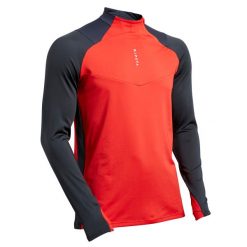 Bluza piłkarska dla dorosłych Kipsta T500 na półsuwak. Czerwone bluzy męskie KIPSTA, xs, bez wzorów, z materiału, sportowe, bez ramiączek, bez kaptura. Za 79.99 zł.