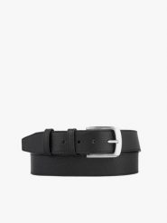 Czarny skórzany pasek. Czarne paski męskie Ryłko, z jeansu, eleganckie. Za 129.99 zł.