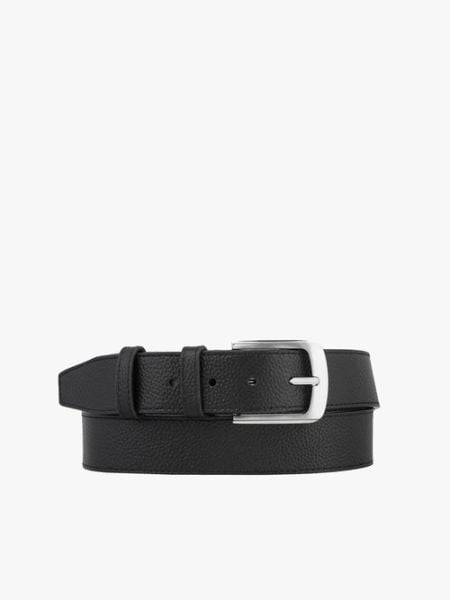 Czarny skórzany pasek. Czarne paski męskie Ryłko, z jeansu, eleganckie. Za 129.99 zł.